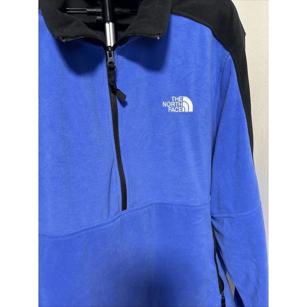 The North Face Men's Polartec 1/2 Zip Pullover Light Blue/Black-XXL